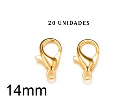 Mosquetones de Metal Color Dorado 14mm x20unid